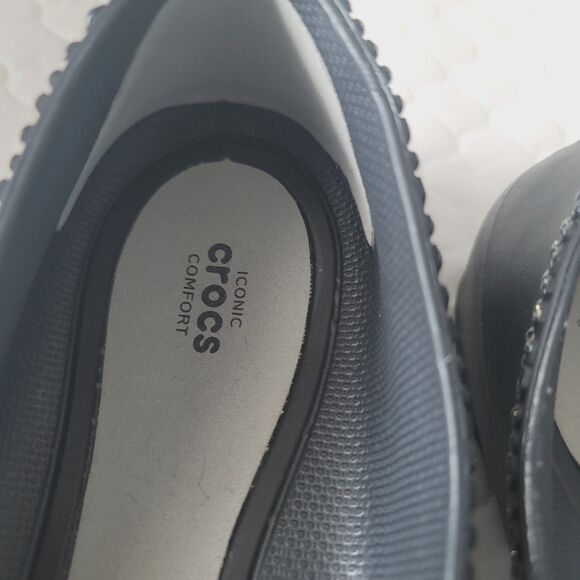 Crocs Women’s Black Lina Diamanté  Size W10 Waterproof Flat Shoes - Picture 4 of 11